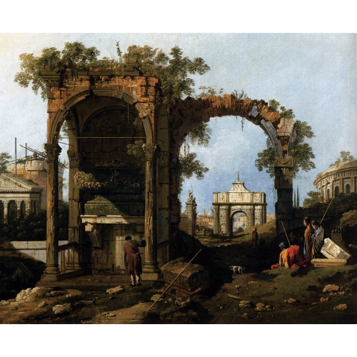 Capriccio with classical ruins and buildings