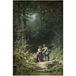 Begegnung im walde jaeger und sennerin um 1858