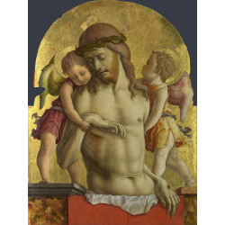 The dead christ supported by two angels