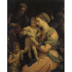 Madonna teaching the infant christ reading