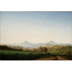 Buehmische landschaft mit dem milleschauer