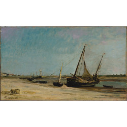 Boats on the seacoast at etaples 1871 Boats on the seacoast at etaples 1871