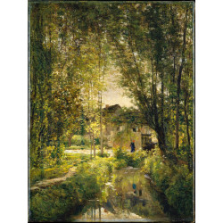 Landscape with a sunlit stream Landscape with a sunlit stream