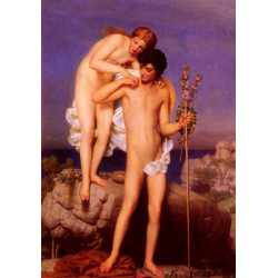 Daphnis et chloe revenant de la montagne 1850 Daphnis et chloe revenant de la montagne 1850