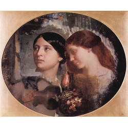 Two women with a bouquet of flowers 1852 Two women with a bouquet of flowers 1852