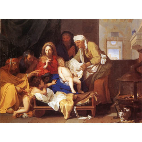 Holy family with the adoration of the child