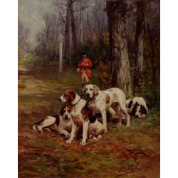 Hunting dogs at rest Hunting dogs at rest