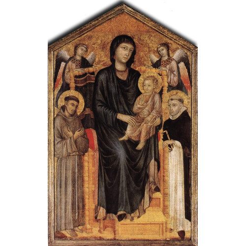 Madonna enthroned with the child st francis st domenico and two angels