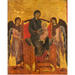 The virgin and child enthroned with two angels