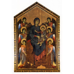 The virgin and child in majesty surrounded by six angels