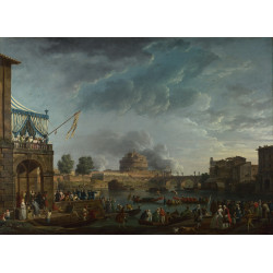 A sporting contest on the tiber at rome