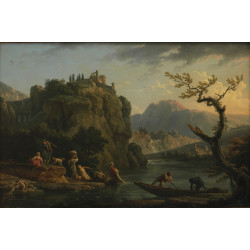 Bjerglandskab med en flod