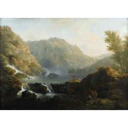 Dessinateurs face une cascade au pied du tivoli