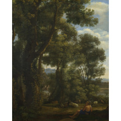 Claude landscape with a goatherd and goats