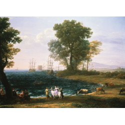 Coast scene with europa and zeus in the guise of a white bull