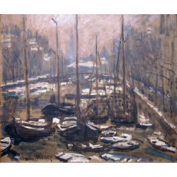 Canal of amsterdam in winter 1874