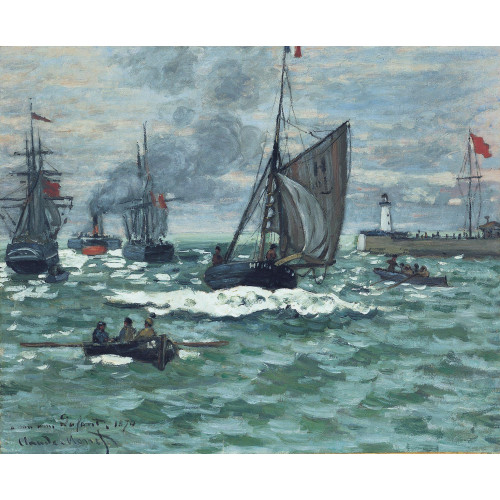 Entrance to the port of honfleur 1870