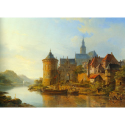 A view of a town along the rhine 1841