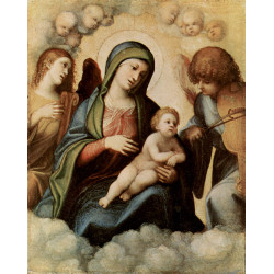 Madonna and child with angels