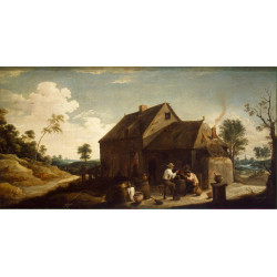 Landscape with peasants before an inn