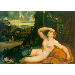 Venus awakened by cupid