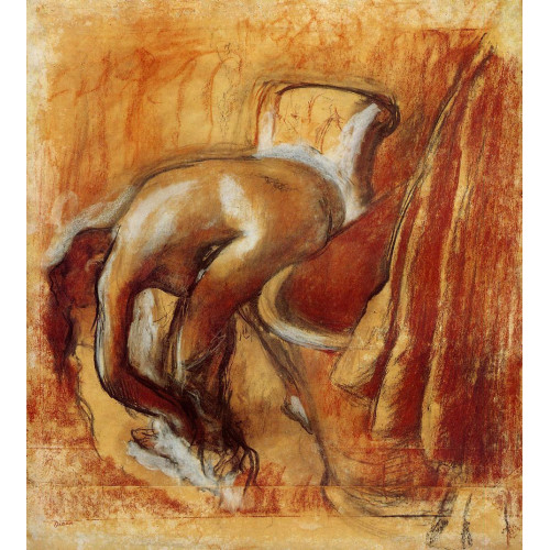 After bathing woman drying herself 1