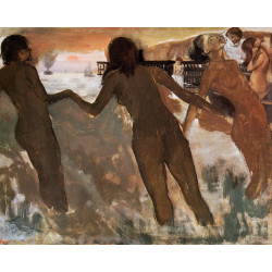 Peasant girls bathing in the sea at dusk