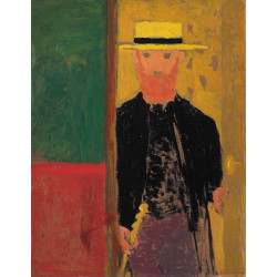 Autoportrait a la canne et au canotier