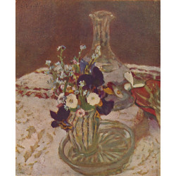 Bouquet of pansies forget me nots and daisies