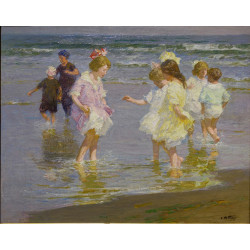 Ldren wading by c 1920