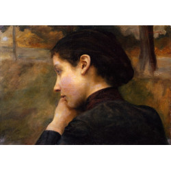 Female profile studio for lovers autumn evening