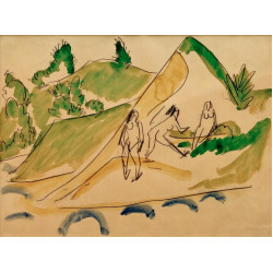 Badende am moritzburger see