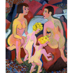 Badende frauen und kinder