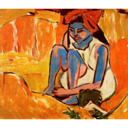 Das blaue maedchen in der sonne