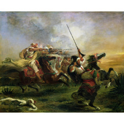 Moroccan horsemen in military action ferdinand victor