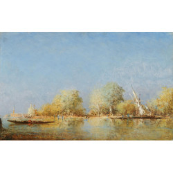 Gondole near the french gardens venice