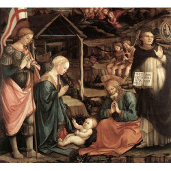 Adoration of the child with saints 1465 Adoration of the child with saints 1465