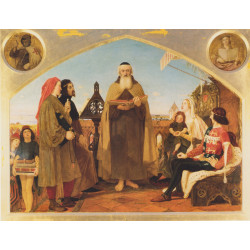 John wycliffe reading his translation of the bible to john of gaunt 1847 John wycliffe reading his translation of the bible to john of gaunt 1847
