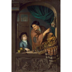 De kastanje en bokkingverkoopster