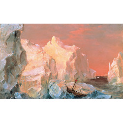 Icebergs and wreck in sunset 1860 Icebergs and wreck in sunset 1860