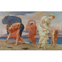 Griechische maedchen kiesel am strand auflesend um 1871