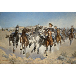 Dismounted the fourth troopers moving the led horses 1890