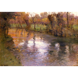 An orchard on the banks of a river