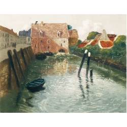 Channel with watermill