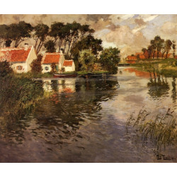 Cottages by a river