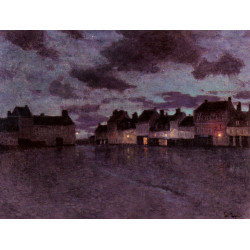 Marketplace in france after a rainstorm