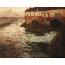 Old factory on the somme evening