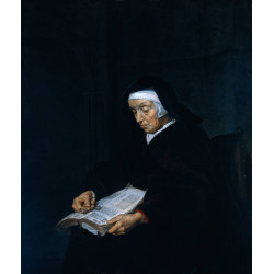 Old woman meditating