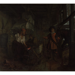 The interior of a smithy