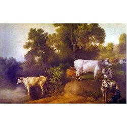 Cattle by a stream